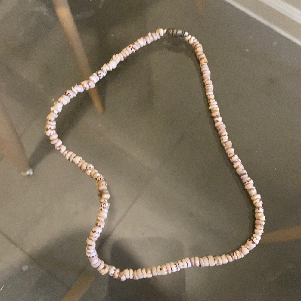 Tiger puka shell necklace